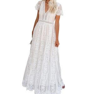White lace boho maxi dress size XXL